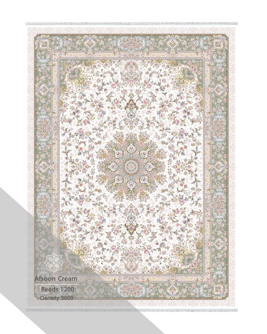 فرش ۱۲۰۰ شانه افسون رنگ کرم