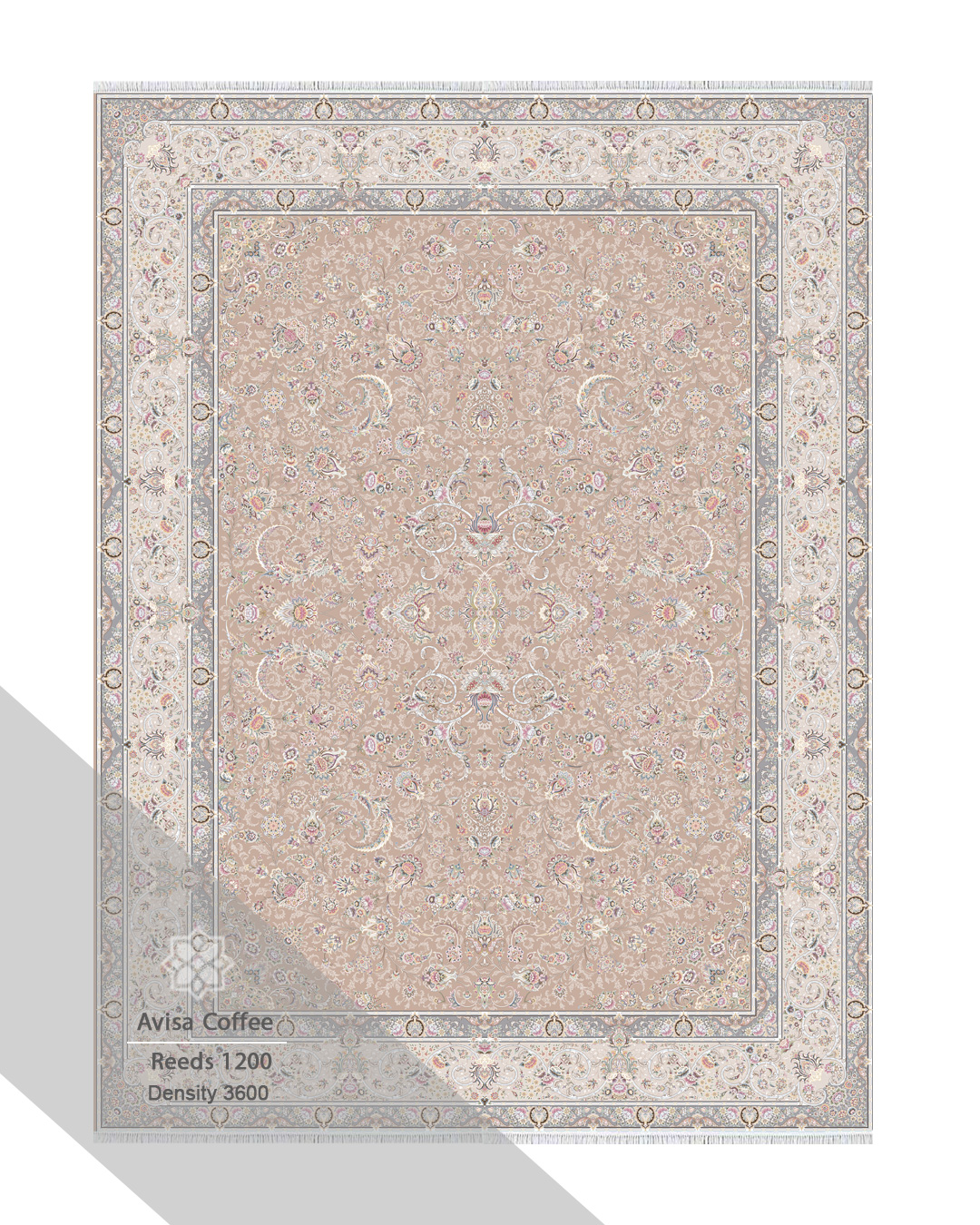 فرش ۱۲۰۰ شانه آویسا رنگ نسکافه‌ای