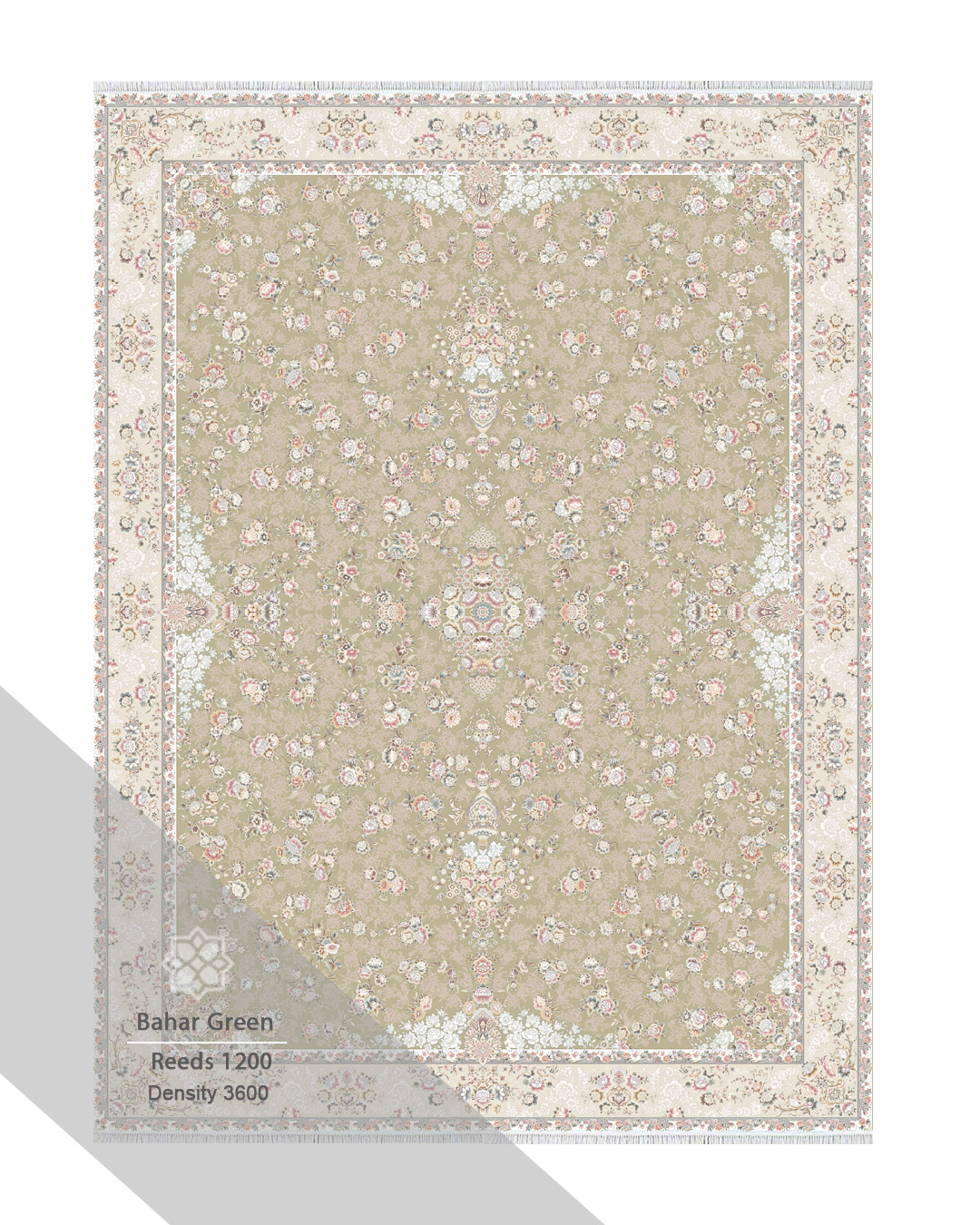 فرش ۱۲۰۰ شانه بهار رنگ سبز