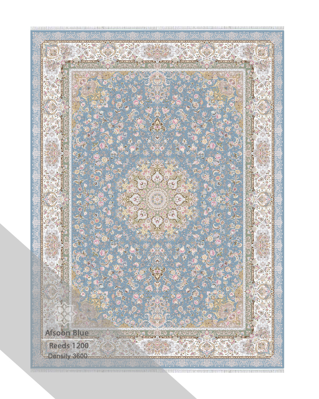 فرش ۱۲۰۰ شانه افسون رنگ آبی