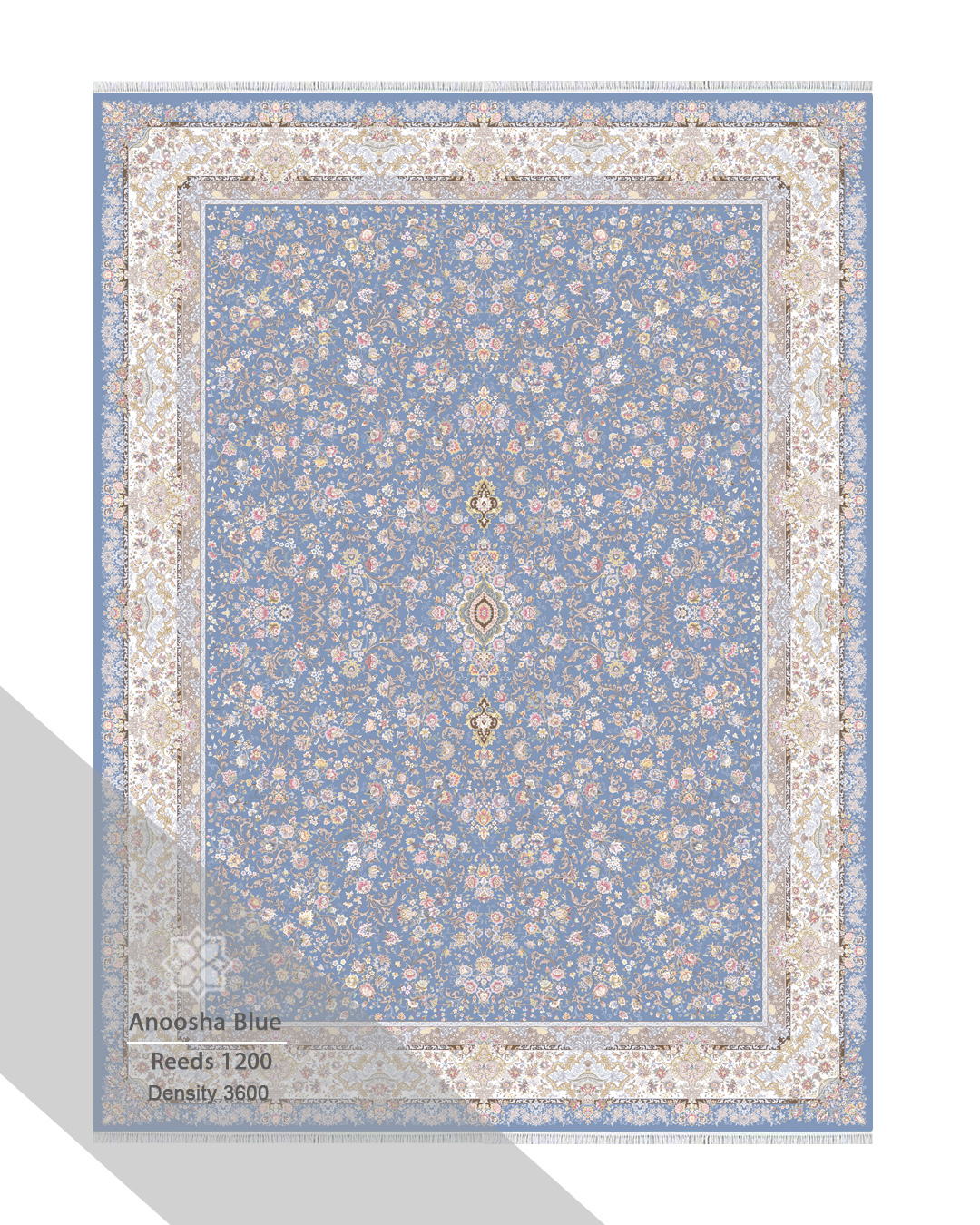 فرش آنوشا آبی – جلوه‌ای کلاسیک و آرامش‌بخش